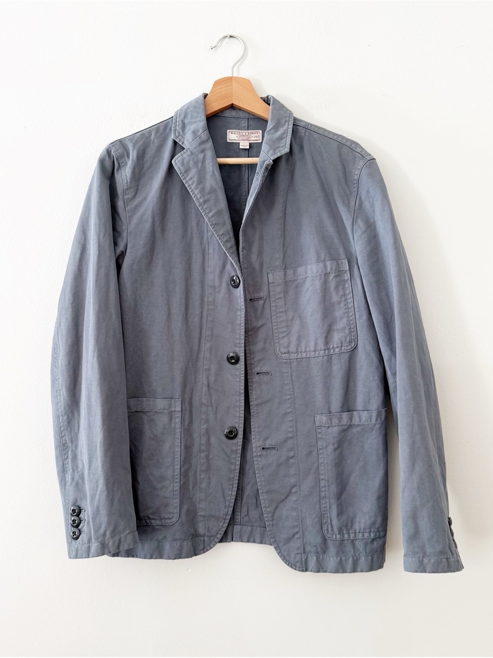 Wallace & Barnes Chore Jacket Cotton linen blend blue gray size 34 S. In good co